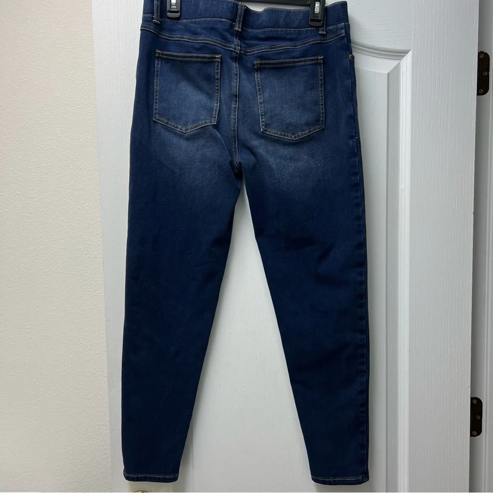 Betabrand Dark Wash Tapered Pull On Jeans Sz Large